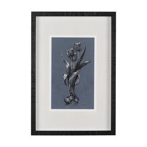 Botanical sketches I (Blue) by Mercana Studio Hand Embellished Framed Art Print Matted under Glass by Mercana at Eve Furniture