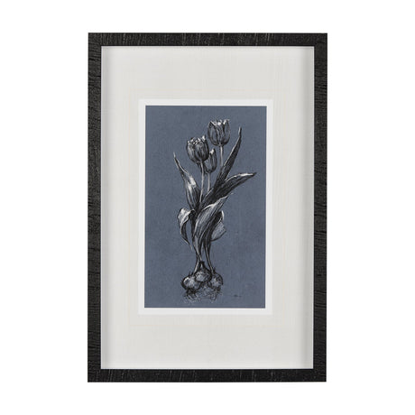 Botanical sketches I (Blue) by Mercana Studio Hand Embellished Framed Art Print Matted under Glass by Mercana at Eve Furniture