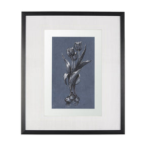 Botanical sketches I (Blue) by Mercana Studio Hand Embellished Framed Art Print Matted under Glass by Mercana at Eve Furniture