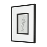 Botanical sketches I (Grey) by Mercana Studio Hand Embellished Framed Art Print Matted under Glass by Mercana at Eve Furniture