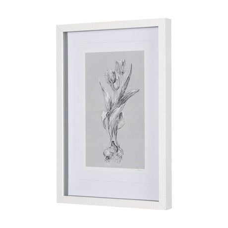 Botanical sketches I (Grey) by Mercana Studio Hand Embellished Framed Art Print Matted under Glass by Mercana at Eve Furniture