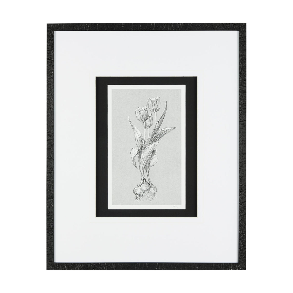 Botanical sketches I (Grey) by Mercana Studio Hand Embellished Framed Art Print Matted under Glass by Mercana at Eve Furniture