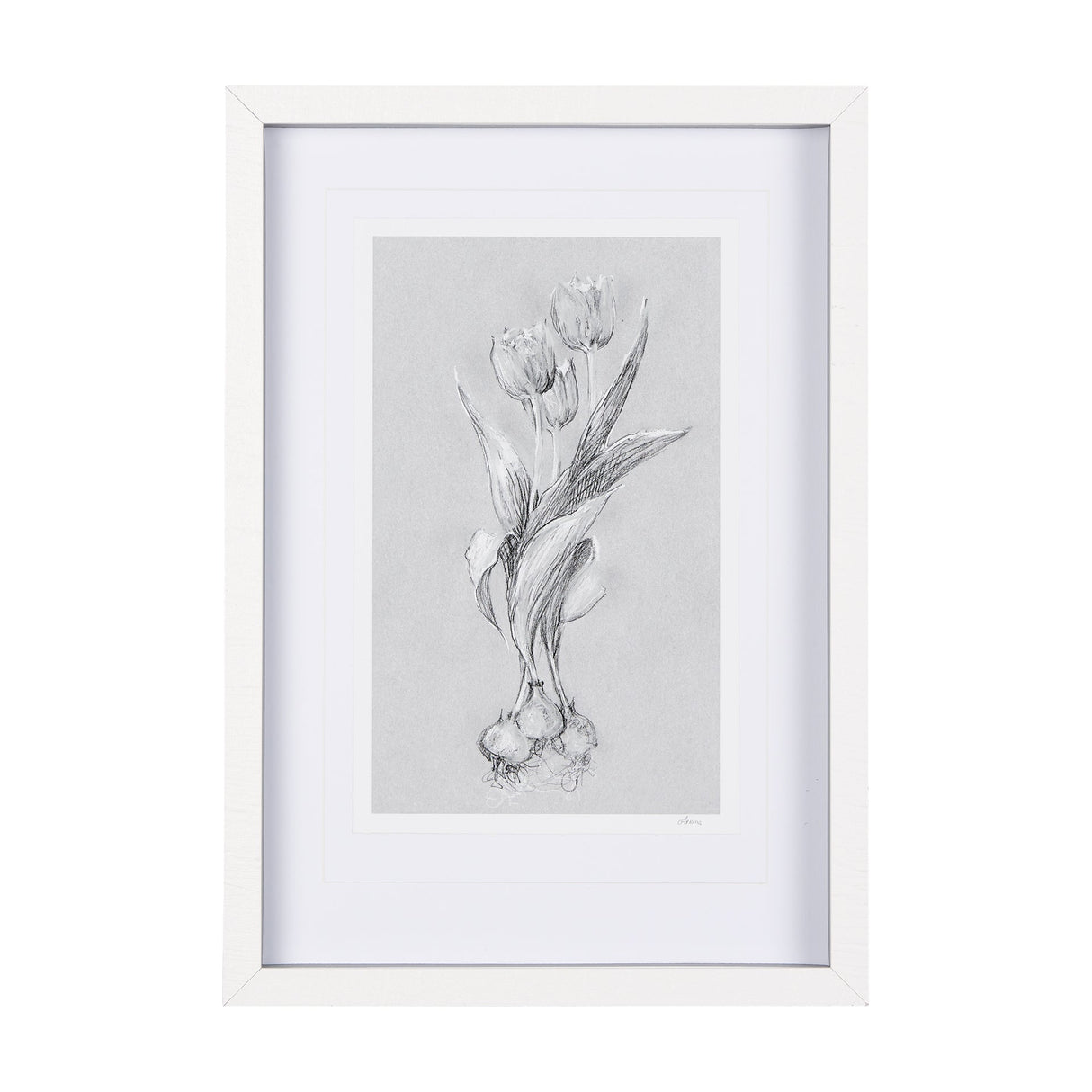 Botanical sketches I (Grey) by Mercana Studio Hand Embellished Framed Art Print Matted under Glass by Mercana at Eve Furniture