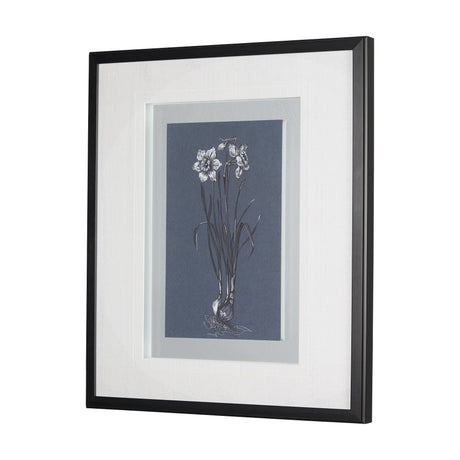 Botanical sketches II (Blue) by Mercana Studio Hand Embellished Framed Art Print Matted under Glass by Mercana at Eve Furniture