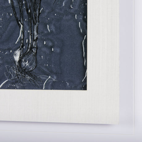 Botanical sketches II (Blue) by Mercana Studio Hand Embellished Framed Art Print Matted under Glass by Mercana at Eve Furniture