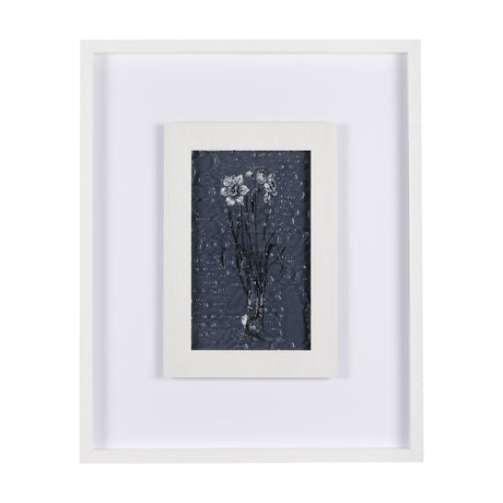 Botanical sketches II (Blue) by Mercana Studio Hand Embellished Framed Art Print Matted under Glass by Mercana at Eve Furniture