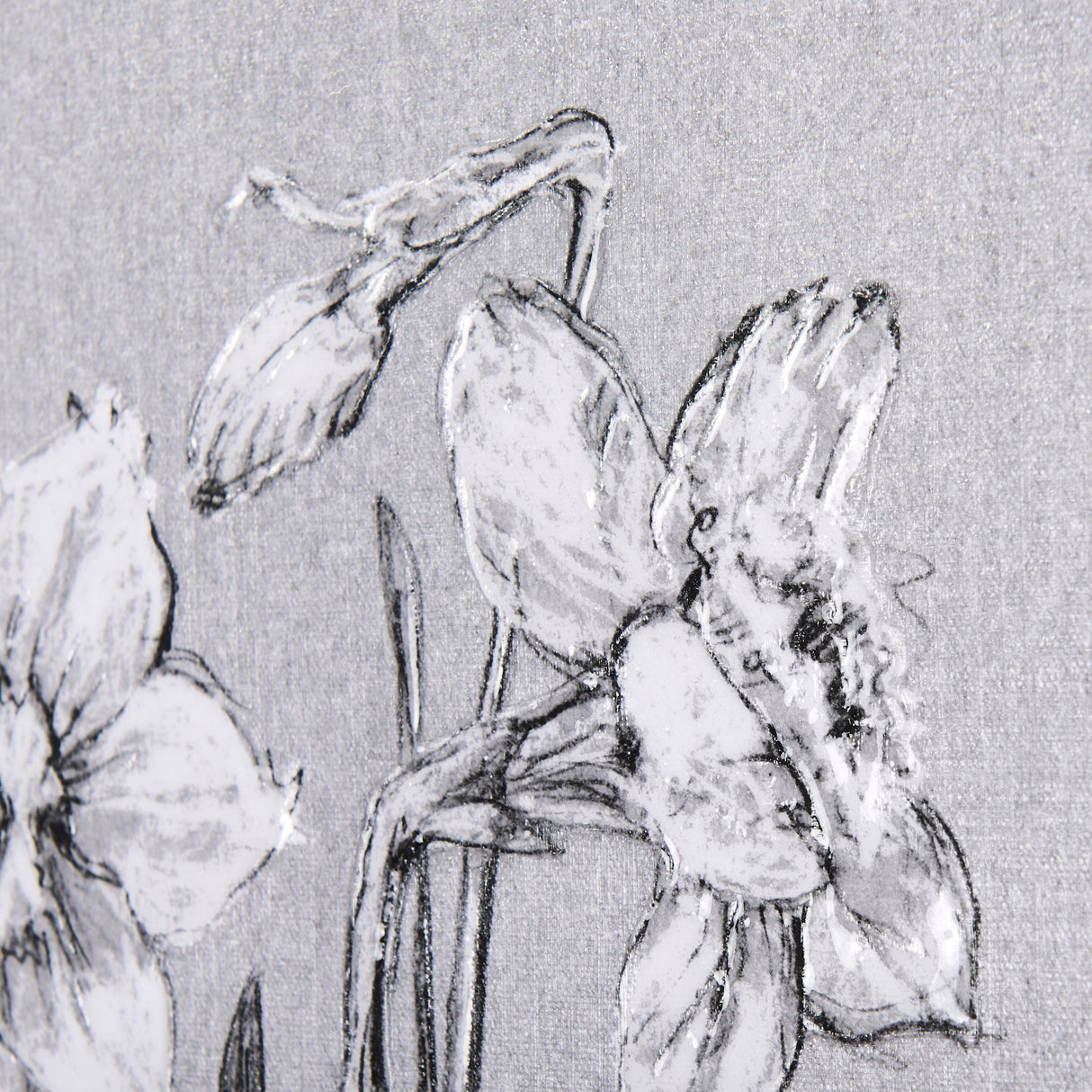 Botanical sketches II (Grey) by Mercana Studio a Hand Embellished Textured Canvas by Mercana at Eve Furniture