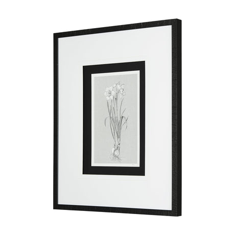 Botanical sketches II (Grey) by Mercana Studio Hand Embellished Framed Art Print Matted under Glass by Mercana at Eve Furniture