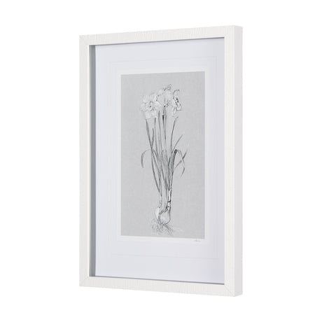 Botanical sketches II (Grey) by Mercana Studio Hand Embellished Framed Art Print Matted under Glass by Mercana at Eve Furniture