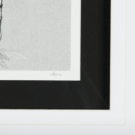 Botanical sketches II (Grey) by Mercana Studio Hand Embellished Framed Art Print Matted under Glass by Mercana at Eve Furniture