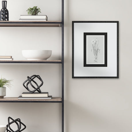 Botanical sketches II (Grey) by Mercana Studio Hand Embellished Framed Art Print Matted under Glass by Mercana at Eve Furniture