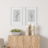 Botanical sketches II (Grey) by Mercana Studio Hand Embellished Framed Art Print Matted under Glass by Mercana at Eve Furniture