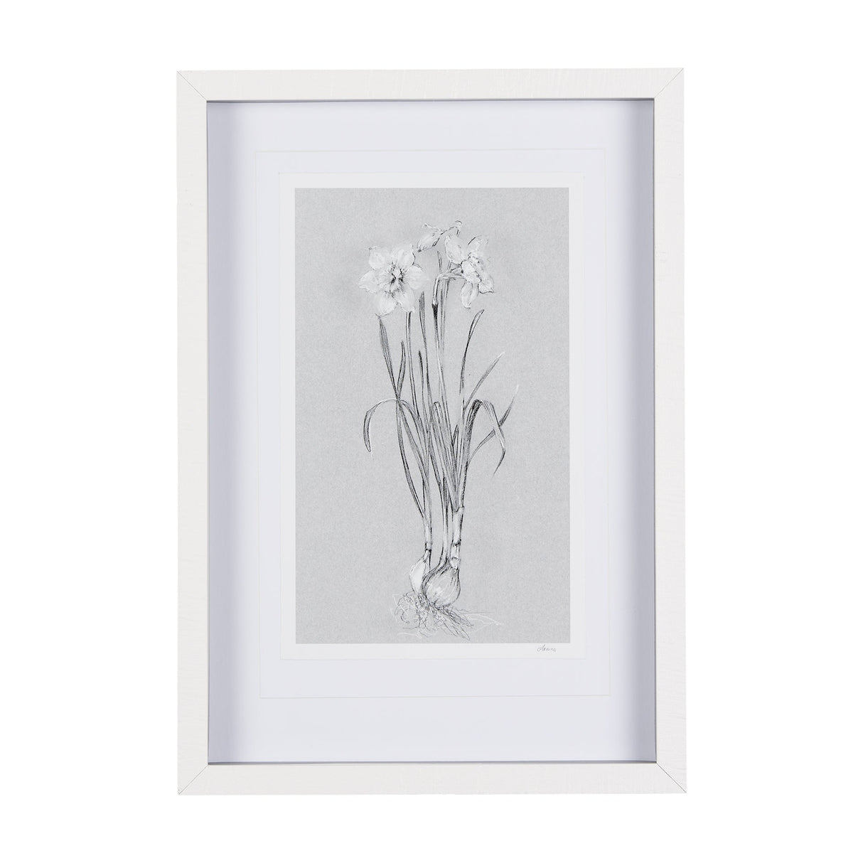 Botanical sketches II (Grey) by Mercana Studio Hand Embellished Framed Art Print Matted under Glass by Mercana at Eve Furniture