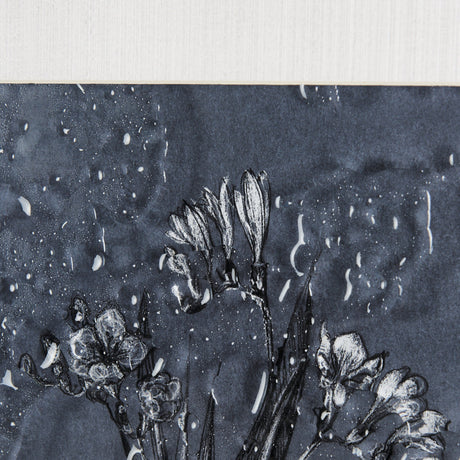 Botanical sketches III (Blue) by Mercana Studio Hand Embellished Framed Art Print Matted under Glass by Mercana at Eve Furniture