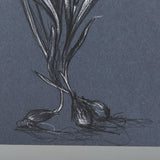 Botanical sketches III (Blue) by Mercana Studio Hand Embellished Framed Art Print Matted under Glass by Mercana at Eve Furniture