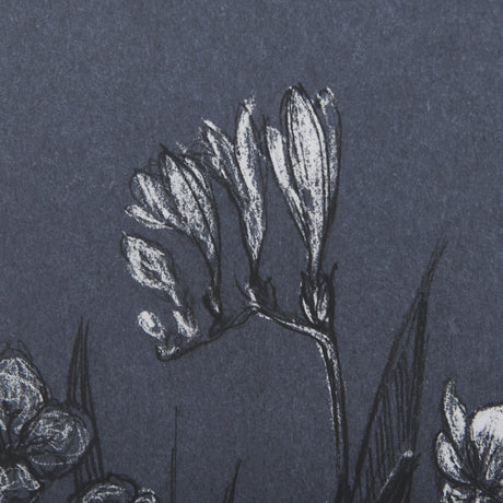 Botanical sketches III (Blue) by Mercana Studio Hand Embellished Framed Art Print Matted under Glass by Mercana at Eve Furniture