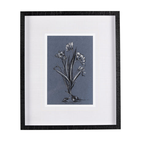 Botanical sketches III (Blue) by Mercana Studio Hand Embellished Framed Art Print Matted under Glass by Mercana at Eve Furniture