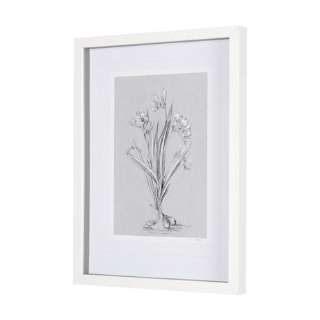 Botanical sketches III (Grey) by Mercana Studio Hand Embellished Framed Art Print Matted under Glass by Mercana at Eve Furniture