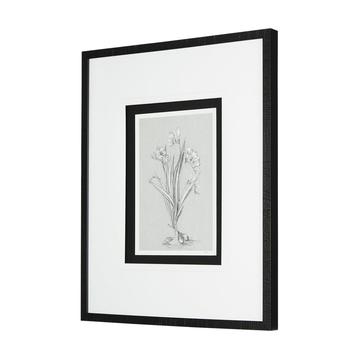 Botanical sketches III (Grey) by Mercana Studio Hand Embellished Framed Art Print Matted under Glass by Mercana at Eve Furniture