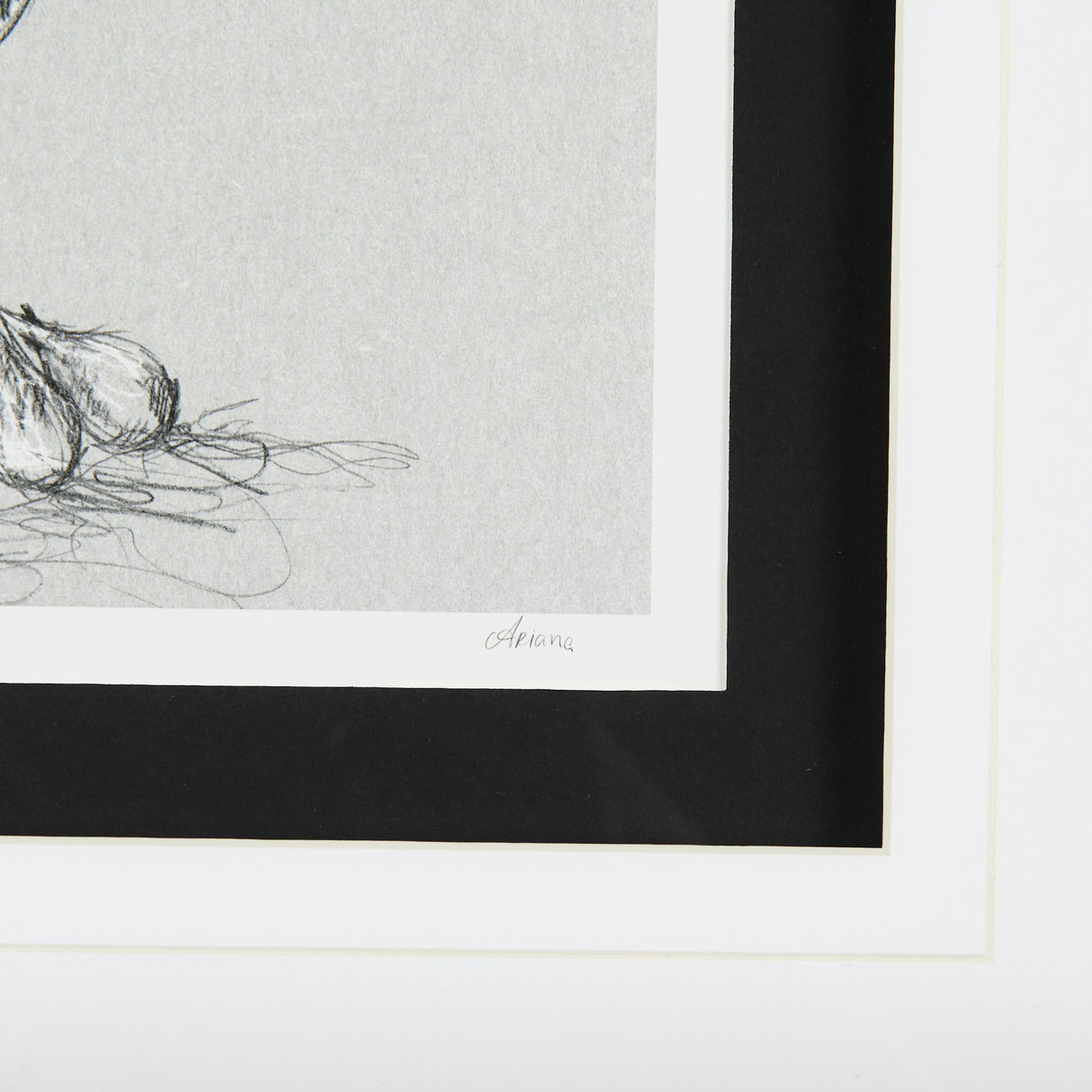 Botanical sketches III (Grey) by Mercana Studio Hand Embellished Framed Art Print Matted under Glass by Mercana at Eve Furniture
