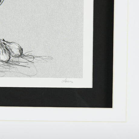 Botanical sketches III (Grey) by Mercana Studio Hand Embellished Framed Art Print Matted under Glass by Mercana at Eve Furniture