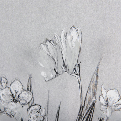 Botanical sketches III (Grey) by Mercana Studio Hand Embellished Framed Art Print Matted under Glass by Mercana at Eve Furniture