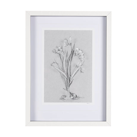 Botanical sketches III (Grey) by Mercana Studio Hand Embellished Framed Art Print Matted under Glass by Mercana at Eve Furniture