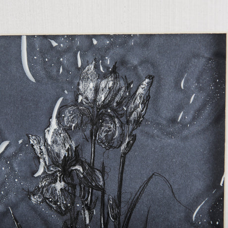 Botanical sketches IV (Blue) by Mercana Studio Hand Embellished Framed Art Print Matted under Glass by Mercana at Eve Furniture