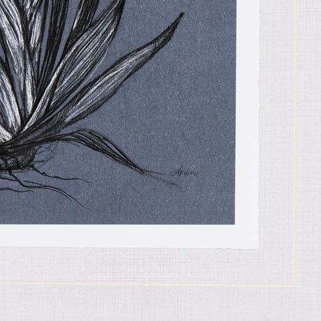 Botanical sketches IV (Blue) by Mercana Studio Hand Embellished Framed Art Print Matted under Glass by Mercana at Eve Furniture