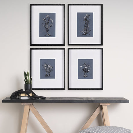 Botanical sketches IV (Blue) by Mercana Studio Hand Embellished Framed Art Print Matted under Glass by Mercana at Eve Furniture