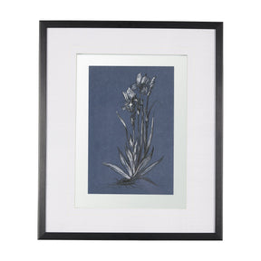 Botanical sketches IV (Blue) by Mercana Studio Hand Embellished Framed Art Print Matted under Glass by Mercana at Eve Furniture