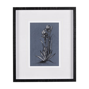 Botanical sketches IV (Blue) by Mercana Studio Hand Embellished Framed Art Print Matted under Glass by Mercana at Eve Furniture