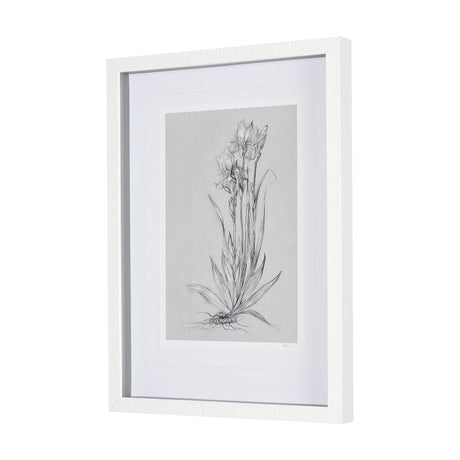 Botanical sketches IV (Grey) by Mercana Studio Hand Embellished Framed Art Print Matted under Glass by Mercana at Eve Furniture