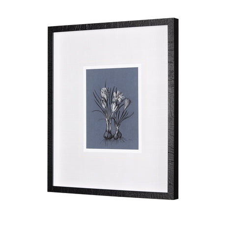 Botanical sketches V (Blue) by Mercana Studio Hand Embellished Framed Art Print Matted under Glass by Mercana at Eve Furniture