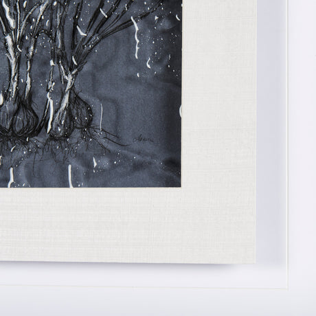 Botanical sketches V (Blue) by Mercana Studio Hand Embellished Framed Art Print Matted under Glass by Mercana at Eve Furniture