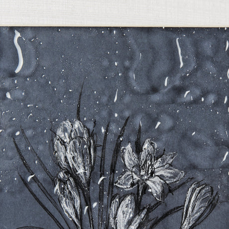 Botanical sketches V (Blue) by Mercana Studio Hand Embellished Framed Art Print Matted under Glass by Mercana at Eve Furniture