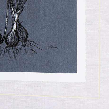 Botanical sketches V (Blue) by Mercana Studio Hand Embellished Framed Art Print Matted under Glass by Mercana at Eve Furniture