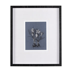 Botanical sketches V (Blue) by Mercana Studio Hand Embellished Framed Art Print Matted under Glass by Mercana at Eve Furniture