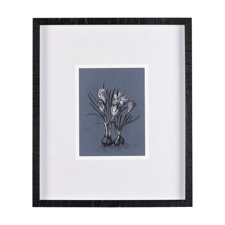 Botanical sketches V (Blue) by Mercana Studio Hand Embellished Framed Art Print Matted under Glass by Mercana at Eve Furniture