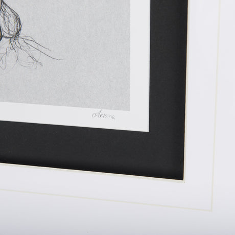 Botanical sketches V (Grey) by Mercana Studio Hand Embellished Framed Art Print Matted under Glass by Mercana at Eve Furniture