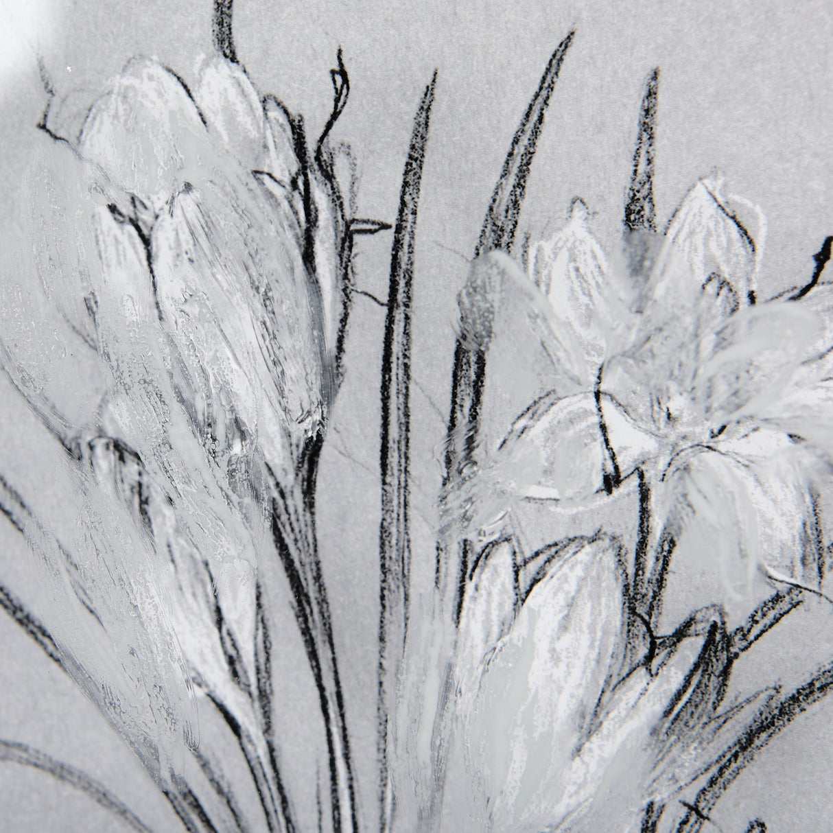 Botanical sketches V (Grey) by Mercana Studio Hand Embellished Framed Art Print Matted under Glass by Mercana at Eve Furniture