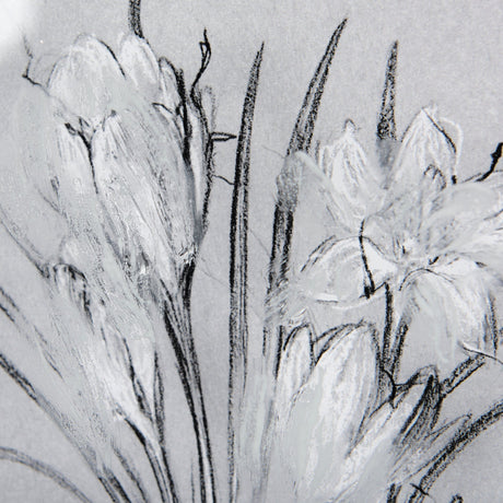 Botanical sketches V (Grey) by Mercana Studio Hand Embellished Framed Art Print Matted under Glass by Mercana at Eve Furniture