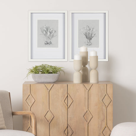 Botanical sketches V (Grey) by Mercana Studio Hand Embellished Framed Art Print Matted under Glass by Mercana at Eve Furniture