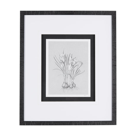 Botanical sketches V (Grey) by Mercana Studio Hand Embellished Framed Art Print Matted under Glass by Mercana at Eve Furniture