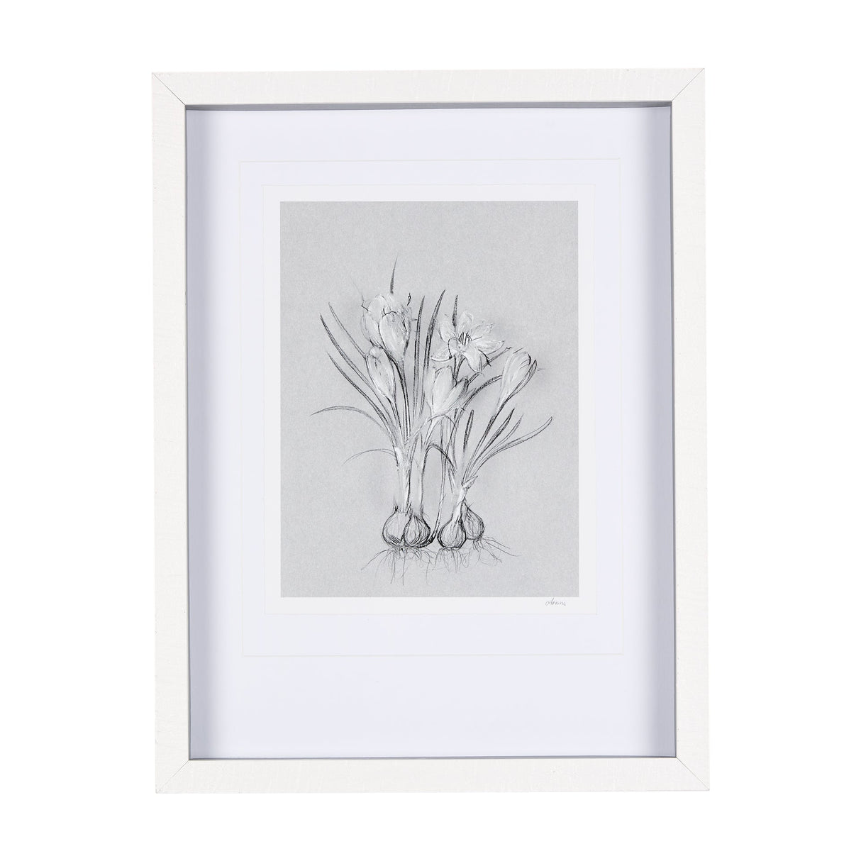 Botanical sketches V (Grey) by Mercana Studio Hand Embellished Framed Art Print Matted under Glass by Mercana at Eve Furniture