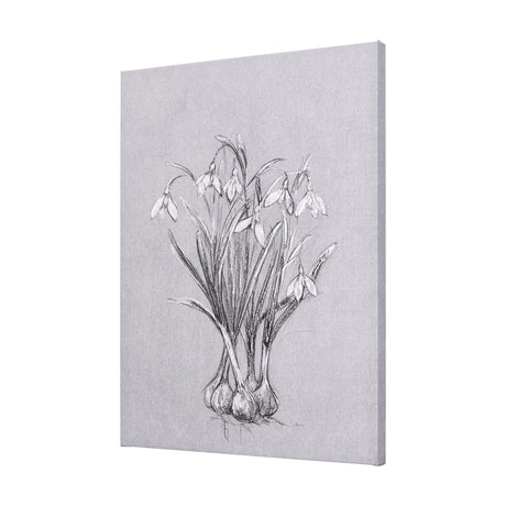Botanical sketches VI (Grey) by Mercana Studio a Hand Embellished Textured Canvas by Mercana at Eve Furniture