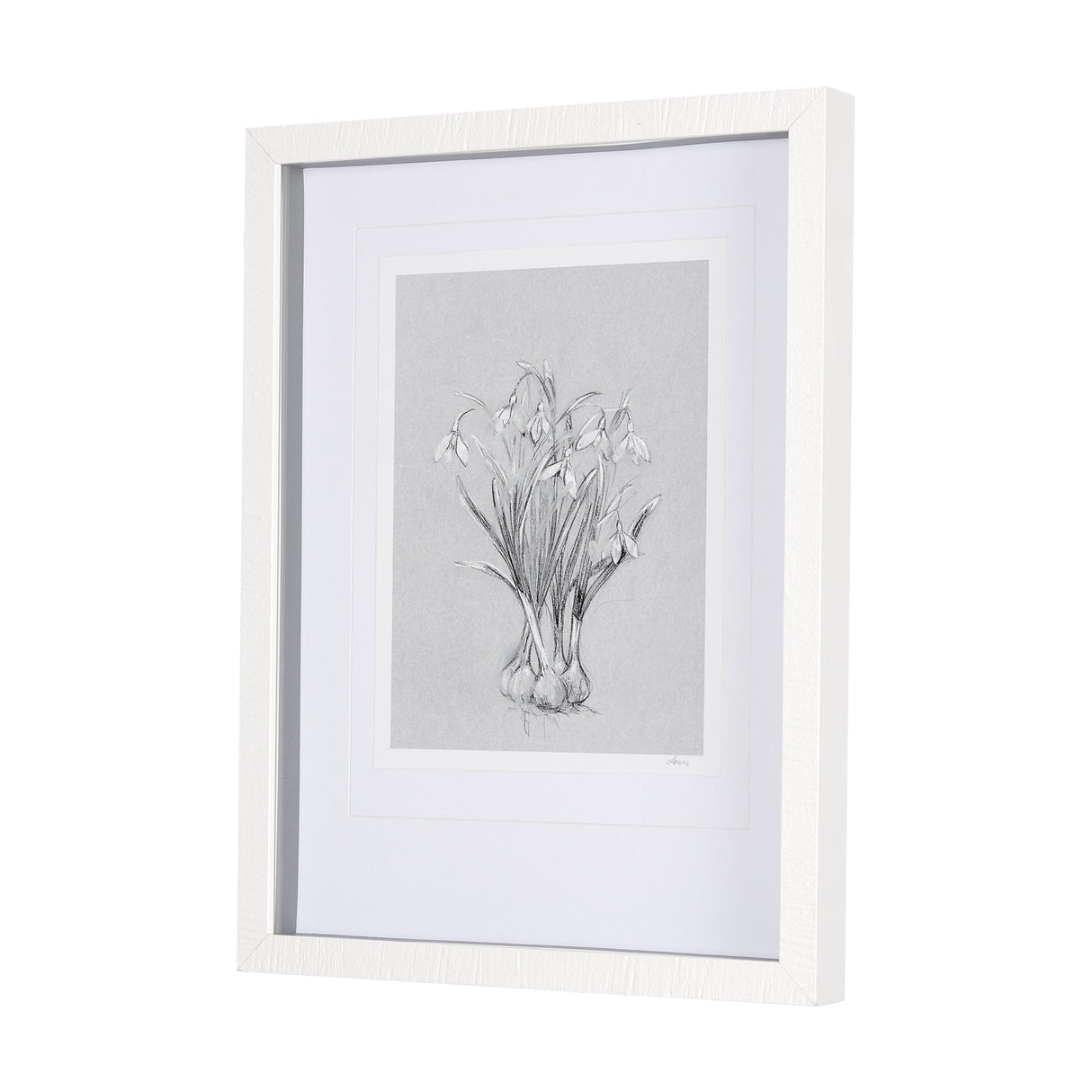 Botanical sketches VI (Grey) by Mercana Studio Hand Embellished Framed Art Print Matted under Glass by Mercana at Eve Furniture