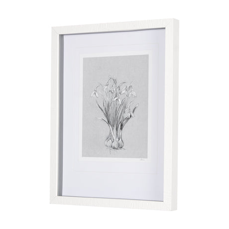 Botanical sketches VI (Grey) by Mercana Studio Hand Embellished Framed Art Print Matted under Glass by Mercana at Eve Furniture