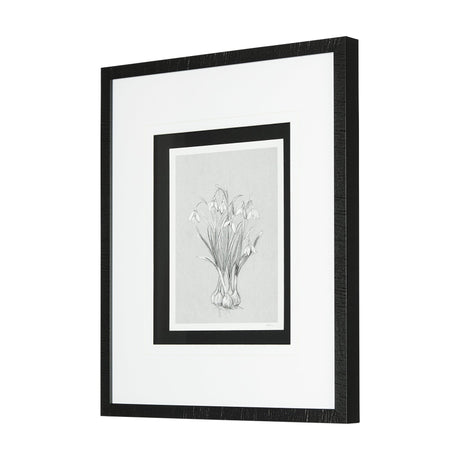 Botanical sketches VI (Grey) by Mercana Studio Hand Embellished Framed Art Print Matted under Glass by Mercana at Eve Furniture