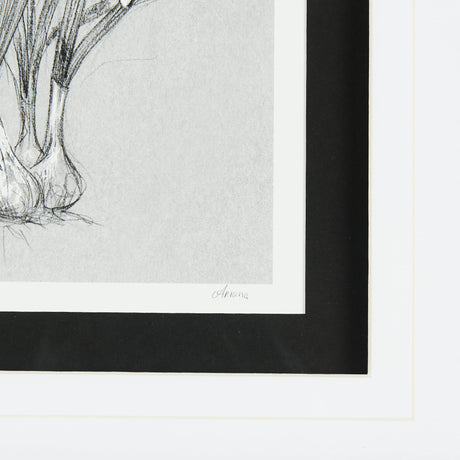 Botanical sketches VI (Grey) by Mercana Studio Hand Embellished Framed Art Print Matted under Glass by Mercana at Eve Furniture